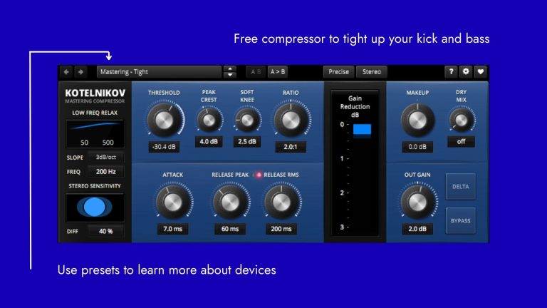 how to tight up kick and bass free plugin