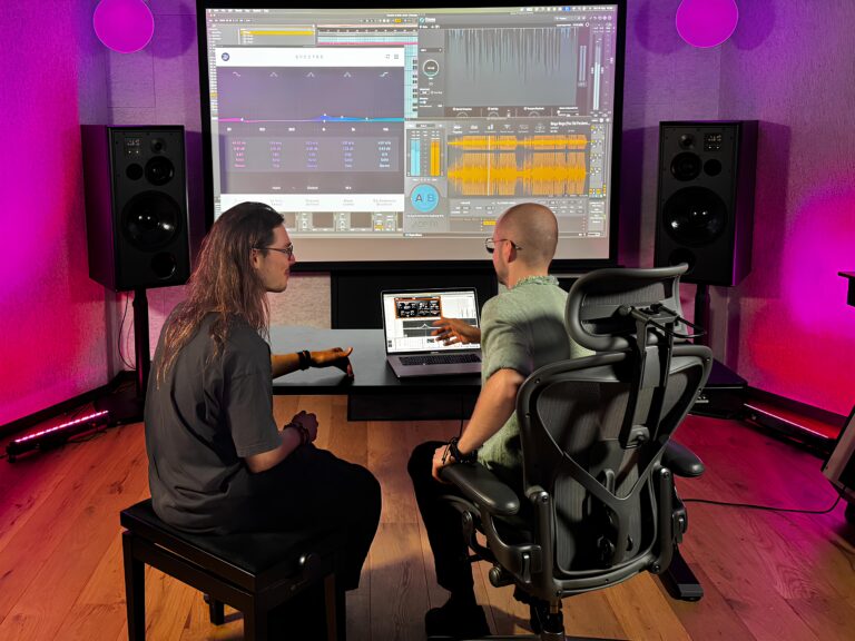 photo from music production course in Londam studio in Amsterdam, organised by Plugin Music